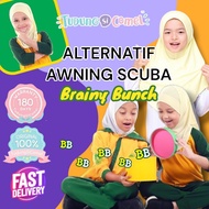 🚛WARNA KUNING CAIR POS OUT CEPAT- ALTERNATIF Tudung PRE SCHOOL BRAINY BUNCH awning scuba (90% sama t