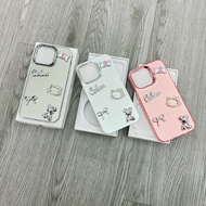 Titanium matte case with metal camera border MORE CHARM CE SET B.BRICK CAT BEAR BOW with square edge