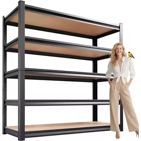 Garage Shelving, 72”H*46”W Adjustable Garage Shelves, 2500LBS Storage Shelves, 5-Tier Metal Shelving