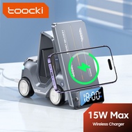 Toocki ที่ชาร์จแบบไร้สายมัลติฟังก์ชั่น15W 5 In 1แท่นชาร์จเร็วสำหรับ LPhone 15 14 13 LWatch Samsung S