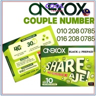 XOX ONEXOX PREPAID SIM CARD NICE COUPLE NUMBER SET VIP 1 PAIR PHONE ( SELF ACTIVATE ) Validity 24 Mo