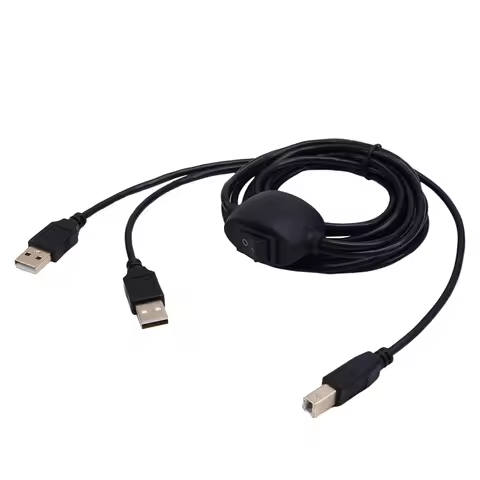 2 In 1 Printer Cable USB A To B Male To Male Printer Cable For Hp Canon Samsung Printer Splitter For