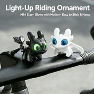 Patung Toothless Night Fury Comel Sayap Boleh Bergerak Bercahaya Hiasan Dalam Kereta Papan Pemuka Ga