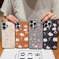 Cute Rabbit Spring Flower PU Leather Case for Samsung Galaxy S25 Ultra S25 Plus M17 F17 M07 F07 F56 