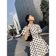 601 Polka Dot Dress On The Sleeves There Is A Lot Of Volume. I AM BEE Label.