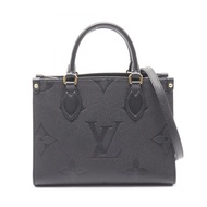 路易威登 OntheGo PM 單肩托特包 手提包 M45653 Monogram empreinte 黑色