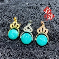 < Caiya Gem Boutique > Tianhe Stone Pendant Amazonite Crown Heart 12mm