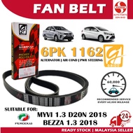 S2U Gaido Fan Belt Perodua Myvi 1.3 D20N 2018 Bezza Air Cond Alternator Power Steering Belt 6PK1162 