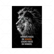 WALL POPULAR Motivational Phrases Poster Print Inspiring Words Wall Art Canvas Painting Tiger Lion L