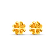 SK Jewellery 999 Pure Gold Mosaic Clover Stud Earrings