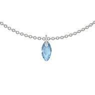 Premium Steel Marquise Cut Aquamarine Pendant Necklace Embellished with Austrian Crystal