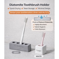 Diatomite 4 Slot Gray / 1 Slot White Toothbrush Holder