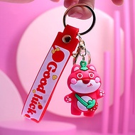 Móc Chìa Khóa Gấu dâu Lotso Hồng Dễ Thương, phụ kiện đeo balo túi ví xinh yêu cute Lalunavn A92