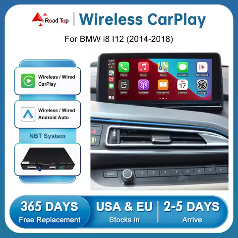 Road Top Wireless CarPlay Android Auto for BMW i8 I12 NBT System 2014-2018 with Mirror Link AirPlay 