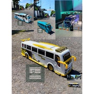 Miniature bus modified miniature bus full accessories toy basuri telolet