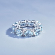 Micro-encrusted Diamond Aquamarine Galaxy Princess Lace Aquamarine Bra