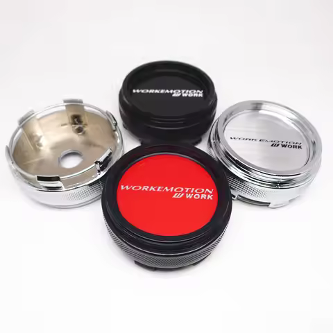 4pcs 66mm VR VS W Work Emotion Wheel Center Caps Hub Cover Alloy Black Chrome Emblem Badge Car Styli