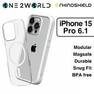 RhinoShield Mod NX Magnetic Modular Protective Transparent iPhone 15 Pro Case, 11ft Drop Protection, Full Coverage Cover