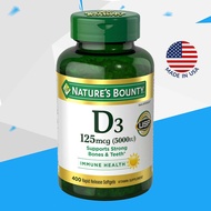 (Exp.05/2027)Natures Bounty Vitamin D3 125mcg 5000 IU 400 Softgels