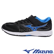Shoe King Mizuno K1GC-194010 Black Single Adhesive Strap Sports Shoes, Running Shoes (Children Shoes