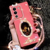 เคสโทรศัพท์สำหรับ Realme C75X C75 C71 14X Realme พร้อมกระจกและสายคล้องสั้น