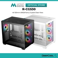 DEEPCOOL CG530 ATX CASING WITH 4*120MM ARGB FANS / CRYSTAL CLEAR VIEW - DESKTOP PC CASE / CASING -(B
