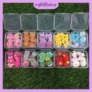 READYSTOCK 6pcs colourfull brooch cute kerongsang comel borong bundle travel box mini box