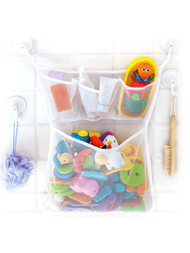 網狀沐浴玩具收納盒 + 強力掛鉤 – 完美的浴缸玩具支架和浴室或淋浴推車 – 這些多用途網袋使嬰兒沐浴玩具存放變得容易 – 適合兒童和幼兒