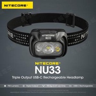 NITECORE - 香港行貨 NU33 便攜式戶外頭燈 工作頭燈 白光+紅光+黃光 IP66防水