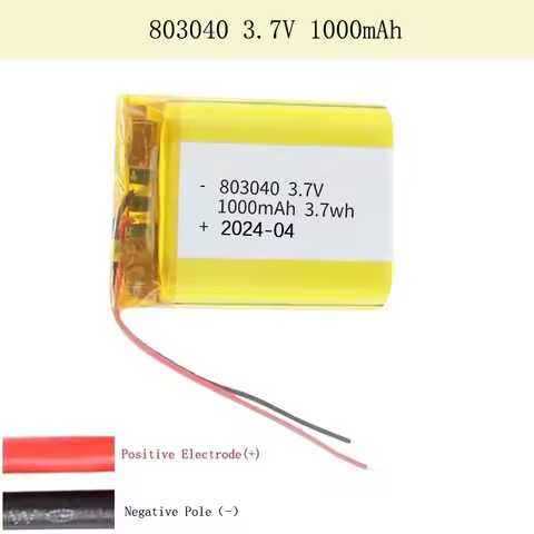 3.7V 1000mAh 803040 Polymer Lithium Lon / Li-ion Battery for MP3/4/5 DVD GPS VR DVR Player Navigator