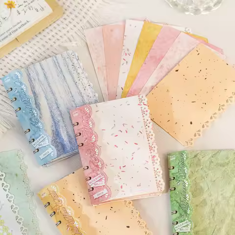 Mr.Paper 20Pcs/Bag Misty Island Trip Series M5 Lace Material Paper Decorative Craft Paper for DIY Jo