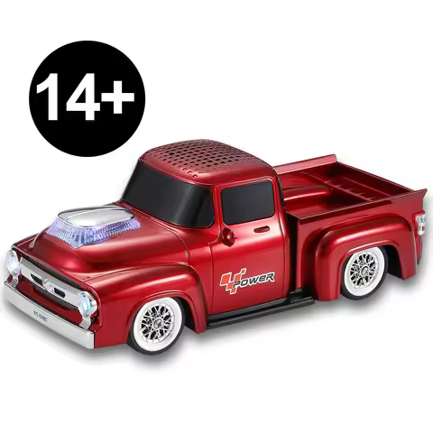 WS-538 Vintage Pickup Bluetooth Speaker, Portable Wireless Car Model, FM Radio, TWS, LED Party Light