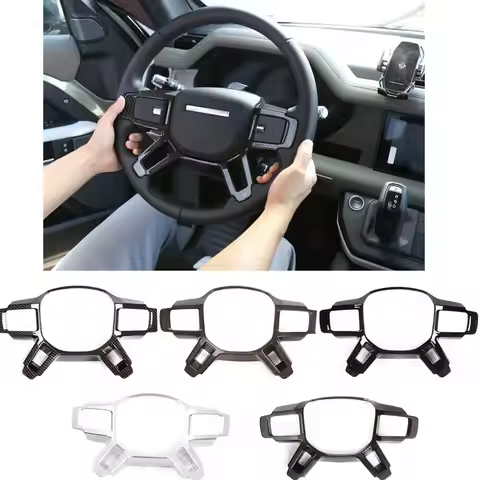 For Land Rover Defender 90 110 L663 2020-2024 ABS Carbon Steering Wheel Frame Cover Modification Dec