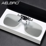 AIELBRO Men 39;s Sunglasses Polarized Clip on Sunglasses with Free Box Photochromic Night Driving Fishing Cycling Clip on Glasses