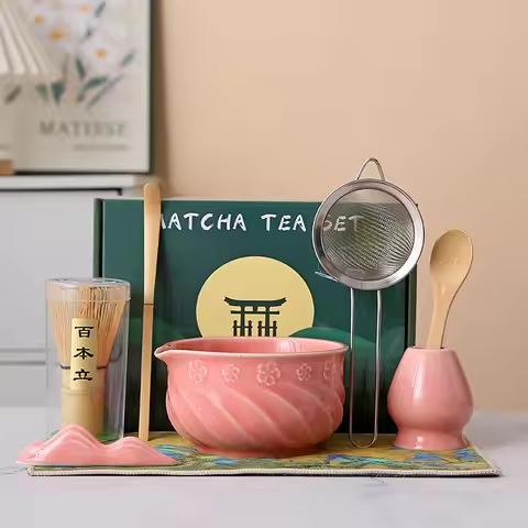 Matcha Set, Matcha Bowl, Tea Whisk Holder, Matcha Mixer, Japanese Tea Set, for Matcha Lovers, Matcha