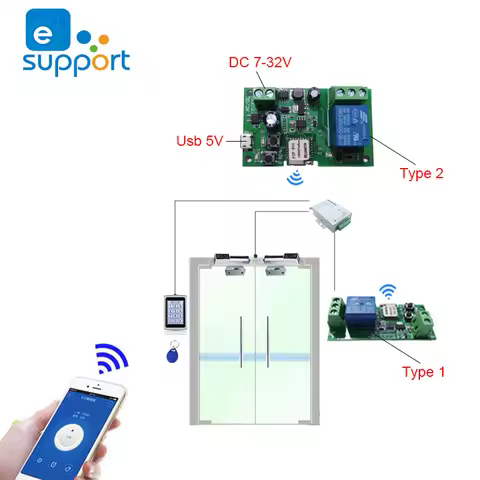 eWeLink wifi switch DC 5V 12v 24v 32v Inching/Self-Locking wireless Relay module Smart home Automati