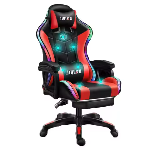 Comfortable Economic Office Home Backrest Reclining Lift Computer Gamer Led Gaming Chair With Footre