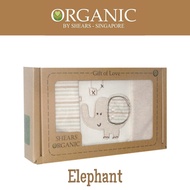 Shears Organic Baby Bib Toddler Scarf Bib 3 Pcs Gift Set Elephant