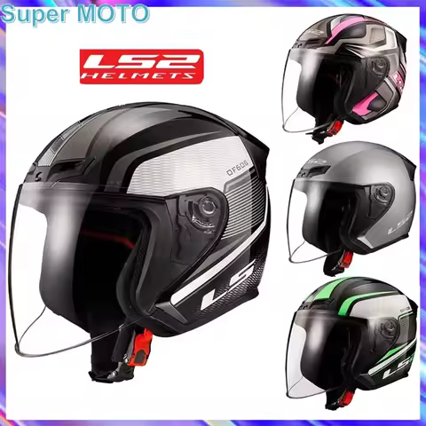 Original LS2 OF608 Motorcycle Helmet Half Open 3/4 Helmet CCC Certification Motorbike Riding Capacet