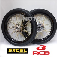 Y15ZR Y16 Set Takasago Excel Asia 215x17 Black, RCB Lidi Gold, SYS Hub Chrome with Pirelli Tyre