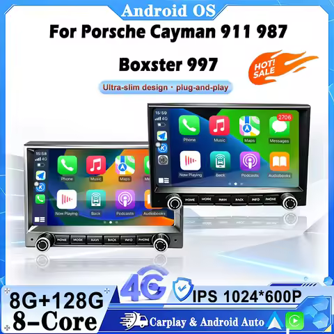 8 inch Android 16 Carplay Auto Car Radio For Porsche Cayman 911 987 Boxster 997 Multimedia Player St