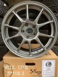 ล้อแม็กใหม่ TC105 งาน YUSTA  ขอบ 17 x 8  5รู114.3 - สี ไฮเปอร์แบ็ค  -  ส่งฟรี Flash Express - รบกวนส