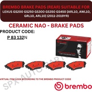 BREMBO GENUINE DISC BRAKE PAD (REAR) FOR LEXUS GS200 GS250 GS300 GS350 GS450 [ARL10, AWL10, GRL10, A