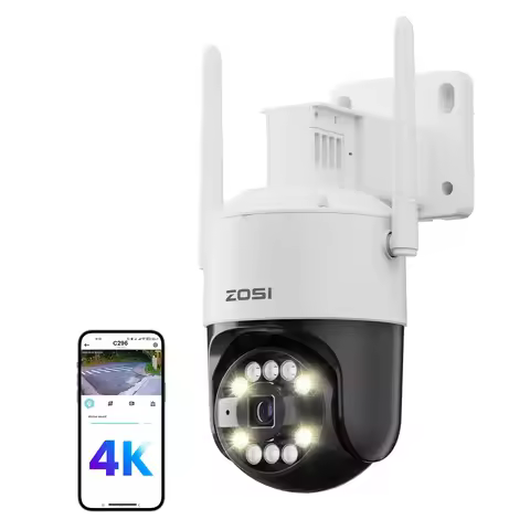 ZOSI 5MP/8MP Wifi 6 PTZ Camera C296 4K HD Outdoor IP Camera AI Detection Auto Track Security Protect