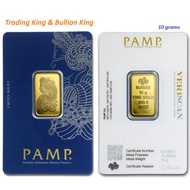 10 gram PAMP Suisse Lady Fortuna Gold Minted Bar | 999.9 Purity | Brand New