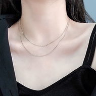 PT950 Platinum Necklace Women 18k White Gold Necklace Women White Gold Clavicle Chain Long Short Thi