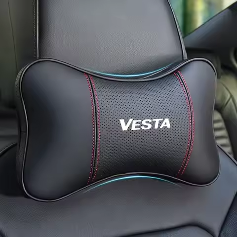 1Pcs Car Seat Headrest Auto Logo Neck Pillow For LADA VESTA car accessories interior gadget organize