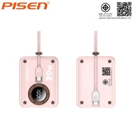 PISEN (TS-D373) Mini PowerBank 10000mAh 30W Build in Type C + L Dual Cables Fast Charging