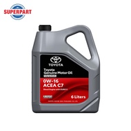 TOYOTA Genuine Synthetic Diesel Engine Oil 0W16 C7/Euro Standard 5 Size 6 Liters (0888-80301)