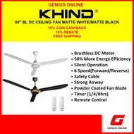 KHIND 60" BL DC Ceiling Fan Matte Black/Matte White CF683DC